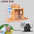 ChezMax Squirrel Feeder with Auto Water Bottle for Outside Winter, Wooden Sturdy Squirrel House with Corn Cob Holder, Hanging Chipmunk Feeding Box Stations, Easy to Fill with Removable Front Panel