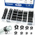 Tnisesm 80Pcs Spring Band Hose Clamps Assortment Kits Silicone Vacuum Hose Pipe Clamp 7mm 9mm 10mm 11mm 14mm 15mm 16mm 18mm Low Pressure Air Clip Clamp(Black)
