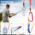 Woanger 6 Pack Fishing Lanyard Steel Wire Coiled Lanyard Tool Lanyards for Hand Tools Kayak Retractable Tool Leash Fishing Rod Safety Lanyards Gear with Alloy Clips for Pliers Boating(Red)