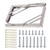 Folding Shelf Brackets, Max Load 300 lb, Heavy Duty Stainless Steel Collapsible Wall Mounted Shelf Brackets for Table, Space Saving DIY Bracket, Pack of 2 (2, Foldable 16")