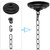 ECUDIS Heavy Duty Canopy Kit and 6 Feet Pendant Light Fixture Chain for Chandelier or Swag Light Fixtures, Maximum Weight of 50 Pounds, 5 Inches Diameter，Vintage Black