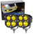 iJDMTOY Round Shape Yellow LED Pod Fog Light Kit Compatible With 2003-2009 Lexus GX470, Includes (2) Yellow Lens 20W High Power LED Cubes, Bumper Mounting Brackets & On/Off Switch Wiring