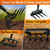 Garden Hoe, 2-in-1 Stirrup Action Hoe with 4-Tine Cultivator Rake, 74 Inch Long Handle Scuffle Weeder Hoe Weeding Tool for Fast Weeding, Soil Loosening, Aerating and Compost Mixing