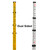 Firecore 13-Foot Aluminum Grade Rod, 8ths, 4 Sections Dual Sided Telescopic Rod with Bubble Level, Ideal for Leveling with Construction Laser & Optical Surveying Tools- FLR400C