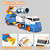 Dwi Dowellin Truck Toys Kids Toys, 28"Carrie Truck Race Track Car Toys Include 4 Race Cars+6 Soft Balls, Light&Sound, Eejection&Shooting Transport Trucks Toy, Xmas Gifts for Toddlers 3+ Year Old-Blue