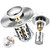 JOMST Bathroom Sink Stopper, All Metal DrainHair Stopper with Removable Stainless Steel Filter Basket, Universal 2-in-1 Anti-Odor Stopper (2Pc)