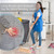 Heavy Duty Dustpan with Long Handle, VOOWO 43" Stainless Steel Dust Pan Standing Upright Dustpan, Indoor Outdoor Dust Pan with Handle for Kitchen and Home, Shop, Lobby and Office
