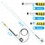 24 FT Telescoping Pressure Washer Extension Wand, Aluminum Power Washer Extension Wand, Solar Panel Cleaner Pole with Turbo Nozzle, Brush Head, 7 Nozzle Tips, 3 Adapters & Harness