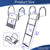 Marinebaby 3 Steps Pontoon Boat Ladder, Stainless Steel Folding Telescoping Rear Entry Inboard Ladder Heavy Duty Custom Swim Deck Ladder with Pedal Hand Railing Ladder