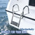 Marinebaby 3 Steps Pontoon Boat Ladder, Stainless Steel Folding Telescoping Rear Entry Inboard Ladder Heavy Duty Custom Swim Deck Ladder with Pedal Hand Railing Ladder
