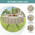 Outdoor Tablecloth with Umbrella Hole - Patio Table Cloth Zippered Round 60 Inch, Linen-Look Polyester Table Cover Water Resistant for Picnic Outside, Natural Color