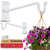 RTZEN Plant Hangers Outdoor or Indoor - Wrought Iron Metal Hanger Indoor Hook - Heavy Duty Wall Bracket Hooks for Hanging Plants Baskets Lanterns Bird Feeders - 2 Pack (White Shepherds Hooks 7.5")