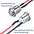DMWD 2-Pack 12mm Momentary Metal Waterproof Push Button Switch Raised Head 1/2" Mounting Hole with Pre-soldered Cable 250V 2A 1NO