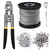 328ft Wire Rope Crimping Tool Kit, 1/16" Stainless Steel Wire Rope Cable with Aluminum Crimping Sleeves and Stainless Steel Thimbles for Railing, Decking, Picture Hanging
