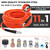150FT Sewer Jetter Kit for Pressure Washer, 5800 PSI Water Jet Drain Cleaner Hose With Corner Rotating Button Nose Nozzle 1/4 Inch NPT, Jetting Nozzles Kit With Spanner Handle Strap