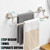 Hoimpro Adjustable Retractable 15-27 Inches Stainless Steel Bathroom Towel Bar, Bathroom Accessories Bath Hotel Double Towel Bar Rod Hanger Wall Mounted Towel Holder Towel Rack, Brushed Nickel