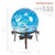 Alpine Corporation 13" Tall Indoor/Outdoor Pearlized Blue Glass LED Gazing Globe with Stand