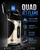 F.e.s.s. Stinger Quad Torch Lighter with Built-in Punch Cutter – Wind-Resistant, Refillable Butane Lighter for Cigars and More By Lotus Vertigo (Clear)