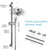 OFFO Shower Slide Bar 24 in Segmental Slide Bar Adjustable Installation Distance 18-24 in with 360° Adjustable Handheld Shower Head Holder for Bathroom, Screw Wall Mounted, Chrome Finish