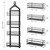 Orimade Adjustable Anti-slip Hanging Shower Caddy over Shower Head,Rustproof Bathroom Hanging shower Organizer with 4 Hooks for Razor,No Drilling Shower shelves Storage Rack,Black 4 Tier