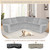 Arfntevss Sectional Recliner Couch Covers Velvet Corner Sectional Sofa Cover for Reclining Couch Stretch Soft L Shape Recliner Slipcover Thick U Shaped Washable Protector (5 Seat Cover, Silvery Gray)