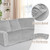 Arfntevss Sectional Recliner Couch Covers Velvet Corner Sectional Sofa Cover for Reclining Couch Stretch Soft L Shape Recliner Slipcover Thick U Shaped Washable Protector (5 Seat Cover, Silvery Gray)