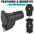 CXTM Multi Tow Trailer Adapter 7 Pin to 4 Pin Trailer Plug Adapter,Trailer Light Wiring Adapter, 7 Way Vehicle-Side Connector to Dual-Output 7 Blade & 4 Flat Trailer Socket