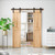 SMARTSTANDARD 6FT Heavy Duty Double Door Sliding Barn Door Hardware Kit,Smoothly and Quietly-Easy to Install-Includes Step-by-Step Installation Instruction Fit 18" Wide Door Panel