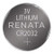 One (1) X Renata Cr2032 Lithium Watch / Key / Gadget Battery 3V Blister Packed