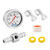 MEASUREMAN 0-15 Psi Glycerin Filled Fuel Pressure Gauge, 1.5” Dial, 304 Stainless Steel Case, 1/8” NPT Center Back Mount, with 3/8” Fuel Line Adapter, Copper Tube & Fittings, Red Aluminum Pointer