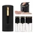 BREEDEN Travel Bottles for Toiletries, Shower Bottle 3-in-1 Dispenser, 3.4 oz + 1.7 oz x2,TSA Approved, Leak-Proof Refillable Containers for Shampoo, Body Wash, Ideal for Gym & Travel (Black)