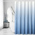 Gibelle Extra Long Shower Curtain 72 x 84, Tall Blue Ombre Shower Curtain for Bathroom, Waffle Weave Fabric Shower Curtain Set with Hooks, Water Repellent, Machine Washable