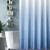 Gibelle Extra Long Shower Curtain 72 x 84, Tall Blue Ombre Shower Curtain for Bathroom, Waffle Weave Fabric Shower Curtain Set with Hooks, Water Repellent, Machine Washable