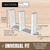 3-Pack Sliding Closet Door Floor Guide Bracket | Universal Fit for 1-3/8" Width Bypass Doors (White) | Grovers Home Solutions
