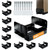 EONECROSS 10PCS 6x6 Post Base for Concrete Heavy Duty Black E-Coated 6x6 Post Bracket Anchor Adjustable Base with 1" Standoff for Deck Pergola Patio Gazebo Porch (Included Screws)