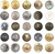KENDANY 11 Pieces Metal Blazer Button Set - Naval Anchor Crest - for Blazer, Suits, Sport Coat, Uniform (Gold 15MM 20MM)(0.59in-0.79in)
