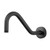 NearMoon J Shaped Shower Extension Arm, Stainless Steel Shower Head Height Extender with Flange, Riser Pipe Design for Cozy Shower Experience, Standard 1/2" Connection (8 Inch, Matte Black)