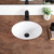 KDKSC Small Undermount Bathroom Sink 15.4"x13.2" Oval Undermount Sink White Ceramic Bathroom Sinks Under Counter Sinks with Overflow