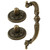 Kyuionty 4 Pack Bail Pull Handles, 3.5 Inch Hole Center Antique Drop Drawer Pull Swing Cabinet Dresser Handles, Antique Bronze(Total Length: 4.72 inch)