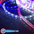 Russell Decor 30ft Red White Blue LED Rope Lights with Patriotic Lights with 4-Level Dimmable Controller Outdoor for Patriotic 4th of July Memorial Day Decor Patio Deck Flexible Lights