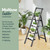 WOA WOA 4 Step Ladder, Ladders for Home, Anti-Slip Aluminum Pedals, Step Stool Foldable, Lightweight to Move, Ease of Storage, Reach 9ft for Closet Kitchen Library, Hold 300lbs - Black