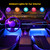 Honalia Interior Car Lights, 4Pcs Car LED Lights with Music Mode and Scene Options, Footwell Lighting for Car with Smart APP Control & USB Charger for Truck DC 5V