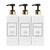 Shampoo and Conditioner Dispenser - Modern Gold Design Large 27oz Shower Soap Dispenser Set of 3, Refillable Empty Plastic Pump Bottles for Bathroom, 6 Waterproof Labels Included, Black