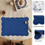 6 PC Quilted Placemats, 18"X13"Extra Large Cotton Placemats Set of 6, 100% Cotton Fabric Washable Cloth Table Mats for Kitchen & Dining Table - Soft &Easy Clean(Sapphire Blue, Rectangular)