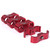 6AN Hose Separator Clamp Aluminum Fuel Line Mounting Clamp Divider Hose Fitting Adapter Fit for 3/8 Fuel Line, Oil Line, Brake Line, Water Pipe and Gas Line,Red,4pcs