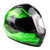 Typhoon TH158 Adult Modular Motorcycle Helmet DOT Dual Visor Full Face Flip-up - Green Large
