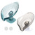 VDKIDKT 2 Pack Bar Soap Dish Self Draining Soap Holder with Drain for Shower Leaf Shape Soap Holder Sponge Container with Suction Cup for Bathroom Kitchen (Blue+ Gray)