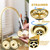 Retisee 2 Pcs Kitchen Sink Stopper Strainer Stainless Steel Drain Strainers for Universal 3-1/2 Inch Kitchen Sink Drain Replacement(Gold)
