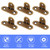 6PCS Brass Corner Braces 90 Degree Right Angle Brackets with Screws for Furniture Shelves Wall Mounting Decorative Support Bronze T Shape