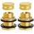 Ceaeso Brass Male Garden Hose Bulkhead Fitting With Plug, 1/2" Female NPT, 3/4" Male GHT (garden Hose Thread), Brass Tank Connector/drain/flush Port Kit For Rain Barrels, Aquariums, Sinks，2 Pack